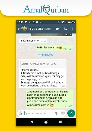 Amal Qurban Testimoni;