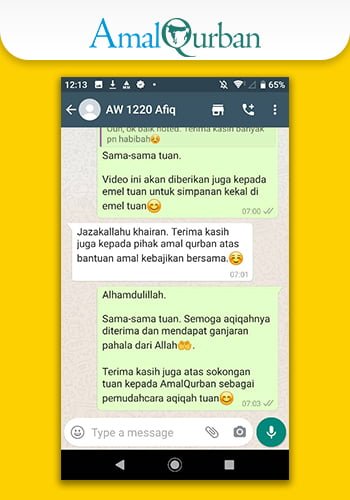 Amal Qurban Testimoni;