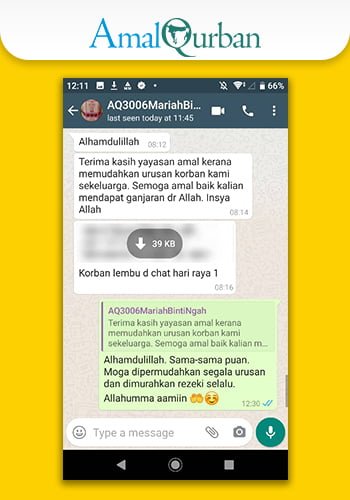 Amal Qurban Testimoni;