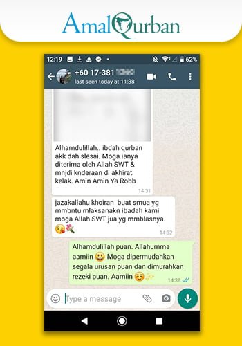 Amal Qurban Testimoni;
